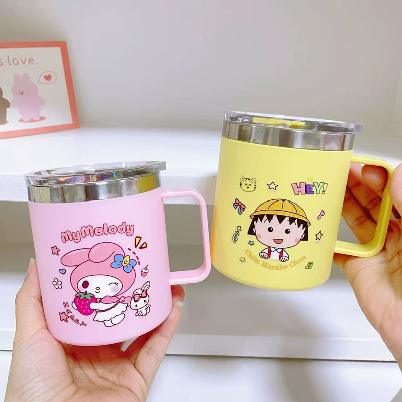 Кружка с водой Cartoon Kuro, выглядит стильно, термокружка с крышкой, домашняя и офисная чашка кофе, кружка для девушек