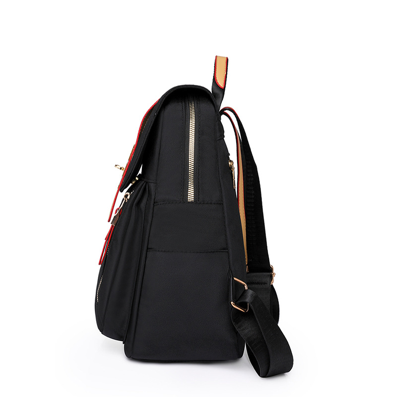 2024 nueva mochila de nailon para mujer, moda europea y americana, color de contraste de gran capacidad, mochila de viaje ligera al aire libre, mochila escolar