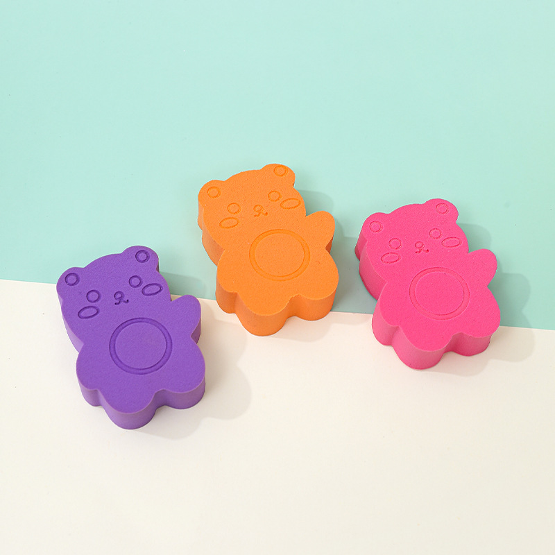 Custom adorable oso biscuitos plano polvo suave cojín de aire tostada esponja de maquillaje huevo de maquillaje seco húmedo