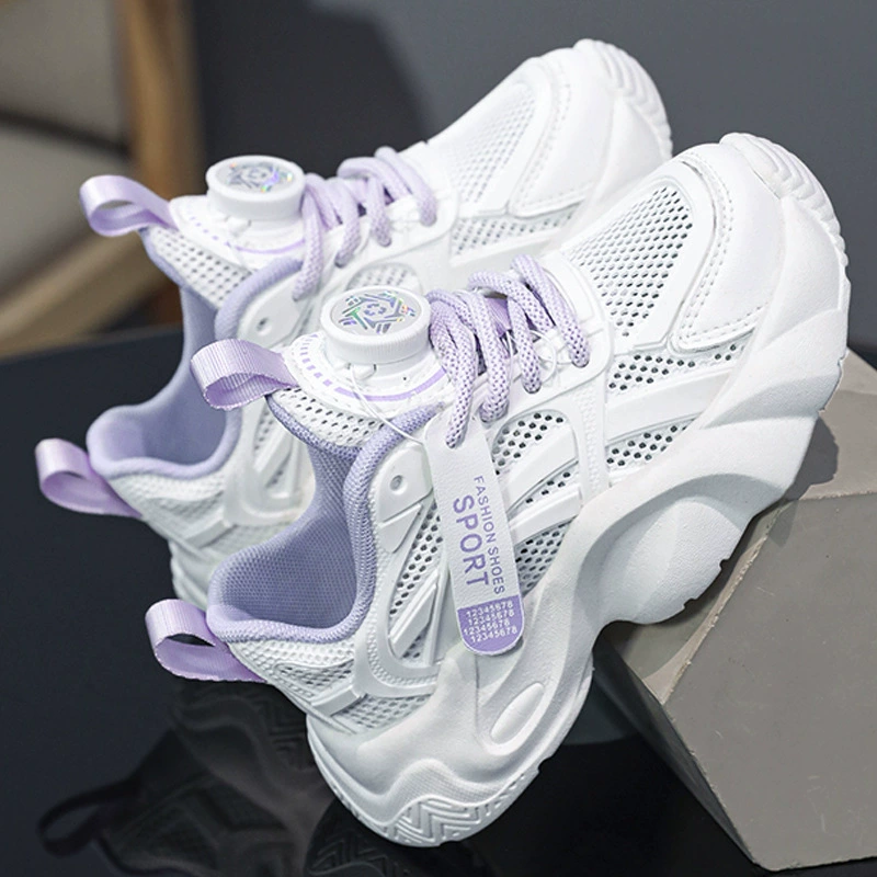 Девушки Спорт Весна Лето 202 Новая обувь для девочек Корейская версия Маленькая белая обувь сетка дышащая