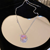 Fashionable zirconium with bow, pendant, necklace, universal cute chain for key bag , internet celebrity, wholesale