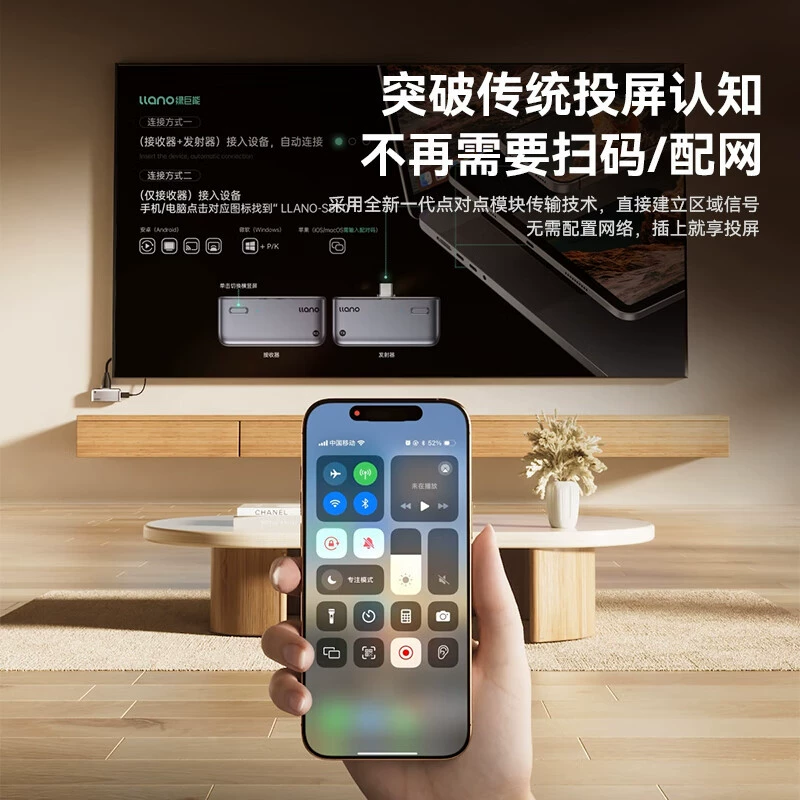 Зелёный Джуэн Llano Type-C беспроводной экранный проектор, HDMI конференционный медиаплеер, устройство-магия для трансляции с мобильного на TV