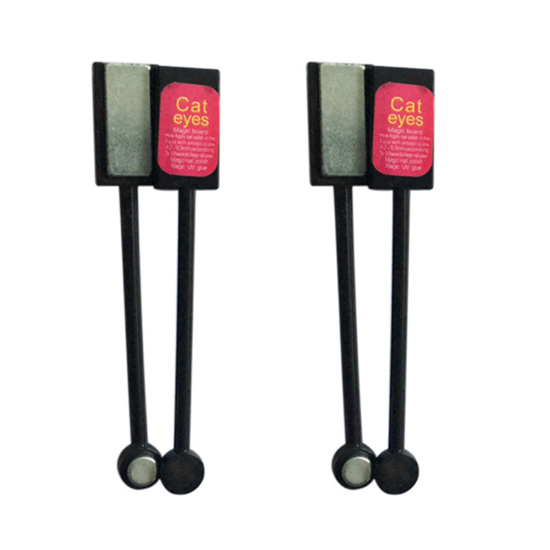 Herramientas de uñas de doble cabeza imán ojo de gato herramientas gato ojo pegamento imán pluma 3D magia gato ojo pegamento fuerte imán