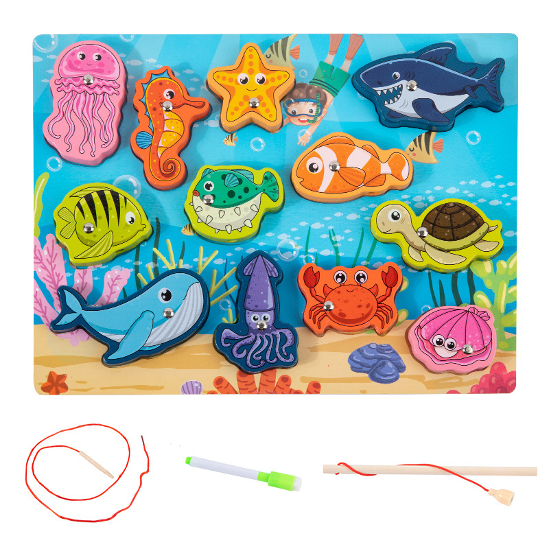 Tablero a juego multifuncional de doble cara de madera para niños Tablero de dibujo de cuerda Juguetes educativos para bebés con cuentas de pesca para niños