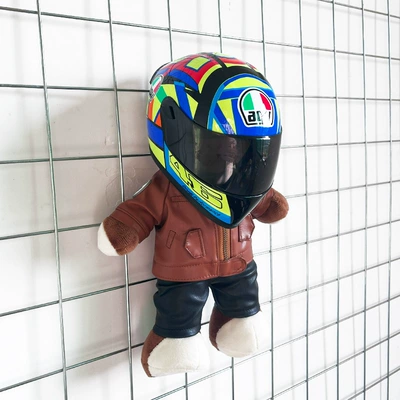 Motosiklet dəbilqələri: Agv Motorcycle Gift Racing - height-28cm-dark-khaki-color-brown-bearagv-lora-upgraded-tail-wing
