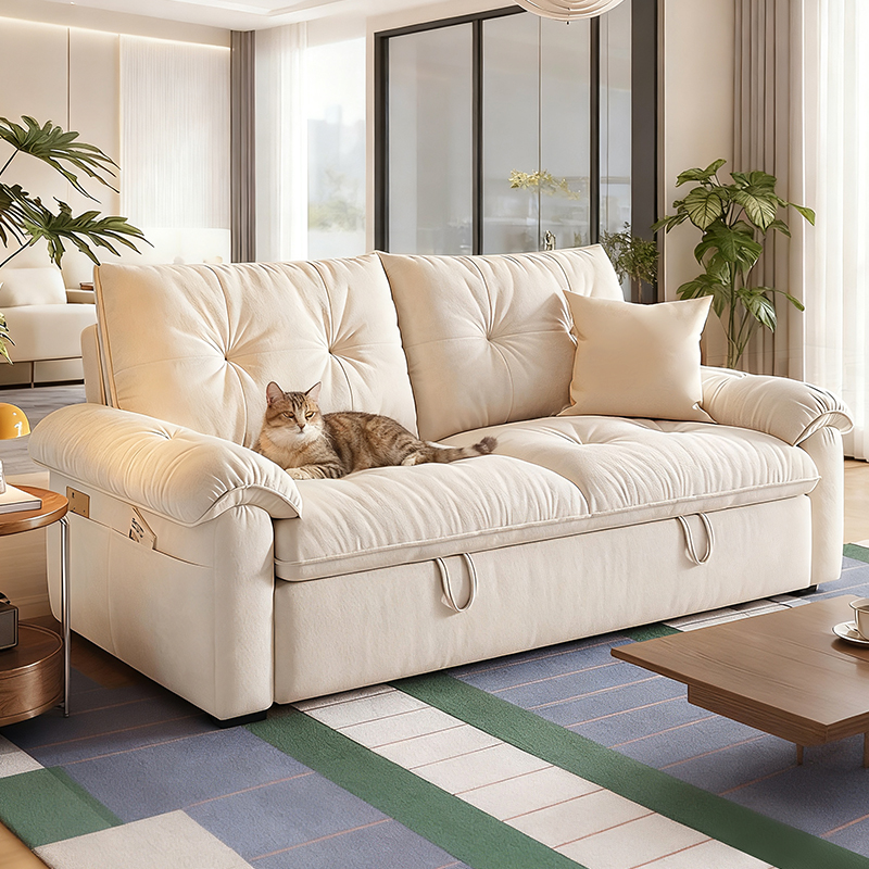 Cream Style Sofa Bed Can Be Stacked Together, Dual-Purpose Small Apartment Double Living Room Study Multi-Functional 2025 New Model