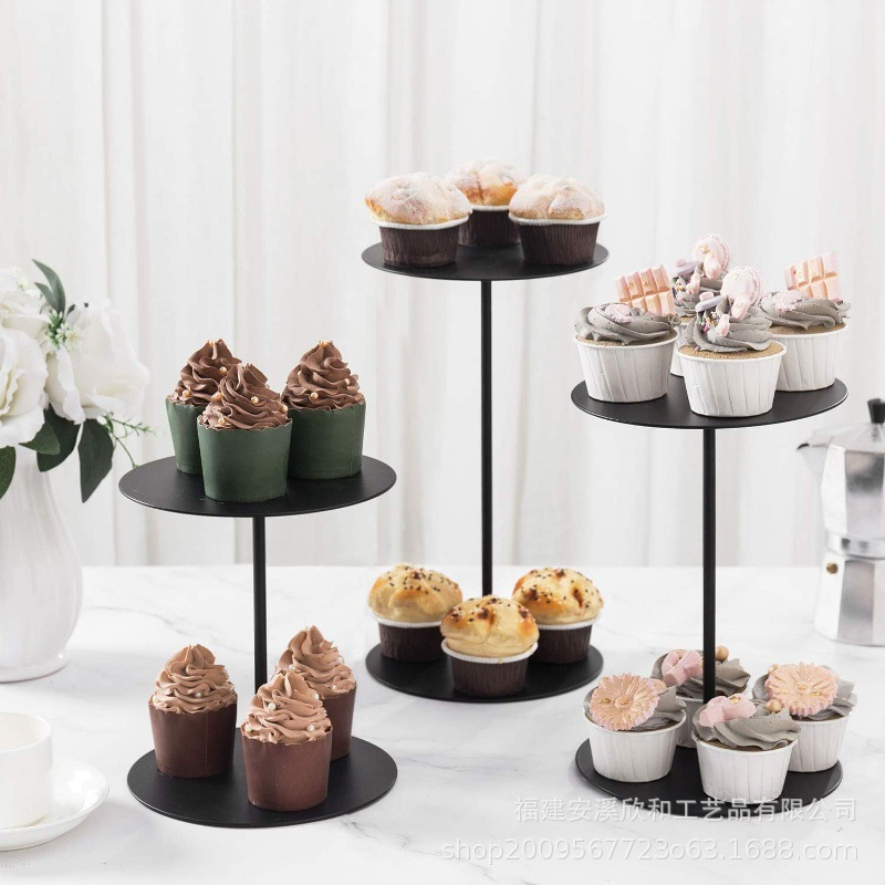 Transfronterizo Amazon Metal Cake Stand Cupcake Postre Stand Party Wedding Postre Estante de exhibición multicapa