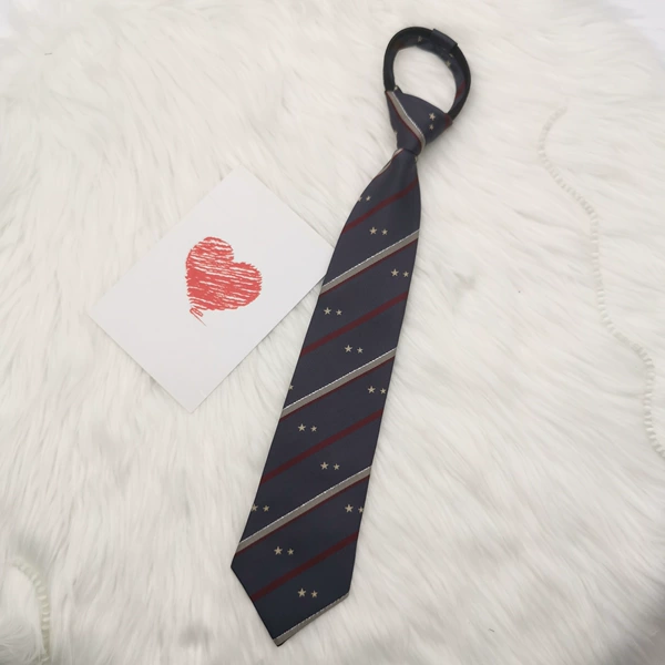 Gray five-pointed star zipper tie 38*7.5cm
