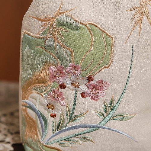 Hanfu embroidered coin purse, antique cheongsam banquet small shoulder bag, pearl handheld embroidered shoulder bag
