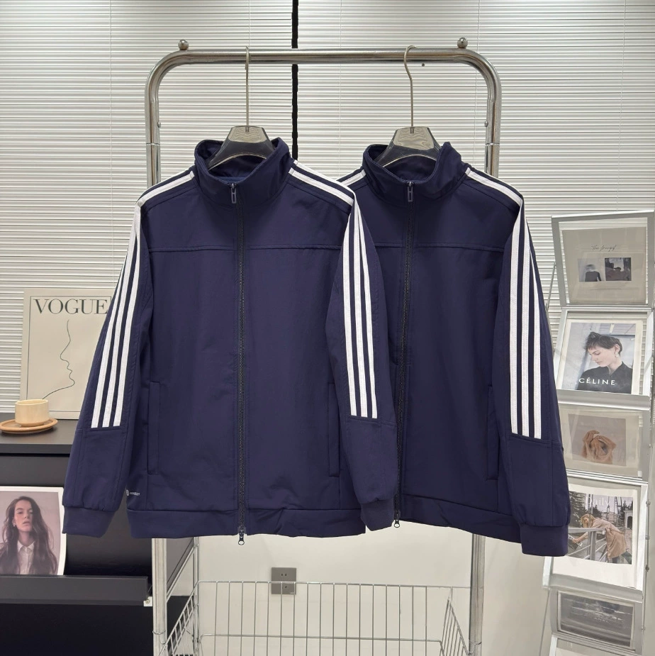 Три полоски, экспортная весенне-осенняя ветровка в полоску для пар, повседневная куртка, спортивная куртка, мужские и женские топы 9952 с вышивкой