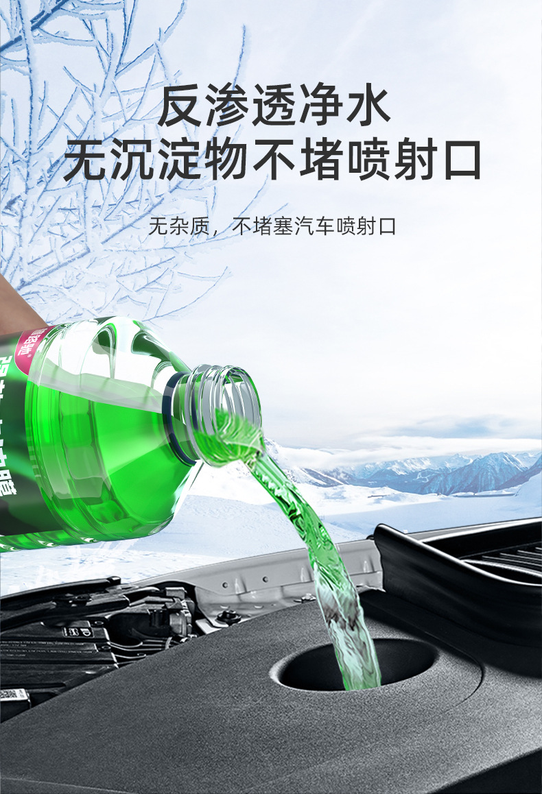 Glass Cleaner That Resists Freezing at Minus 40 Degrees, Removes Oil Film and Insect Residue from Cars in Winter, Powerful Cleaning Agent