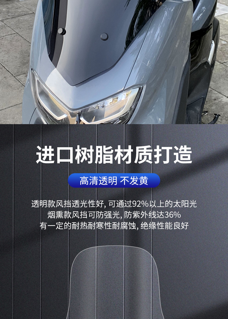 Suitable for 20-24 Yamaha NMAX155 Modified Windshield NMAX155 Highlight Windshield Goggles