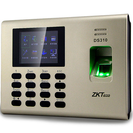 ZKT中控K40考勤机网络型指纹打卡机大容量考勤机DS310支持英文|ms