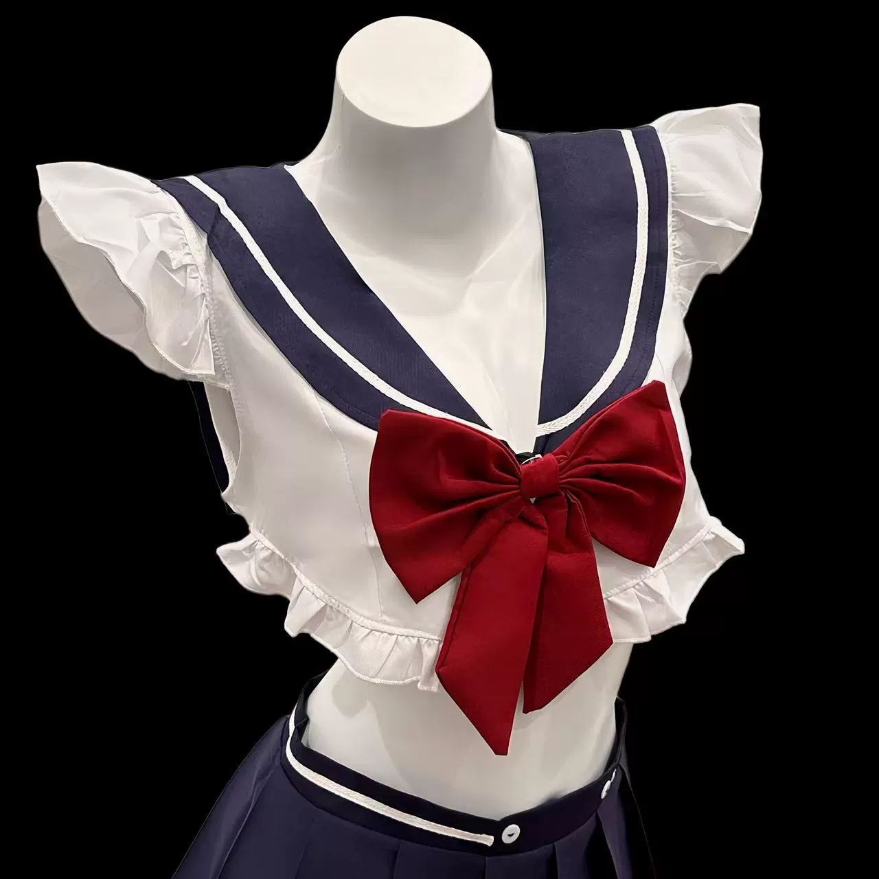 曼欲 Underwear with bow, cute pleated skirt, set