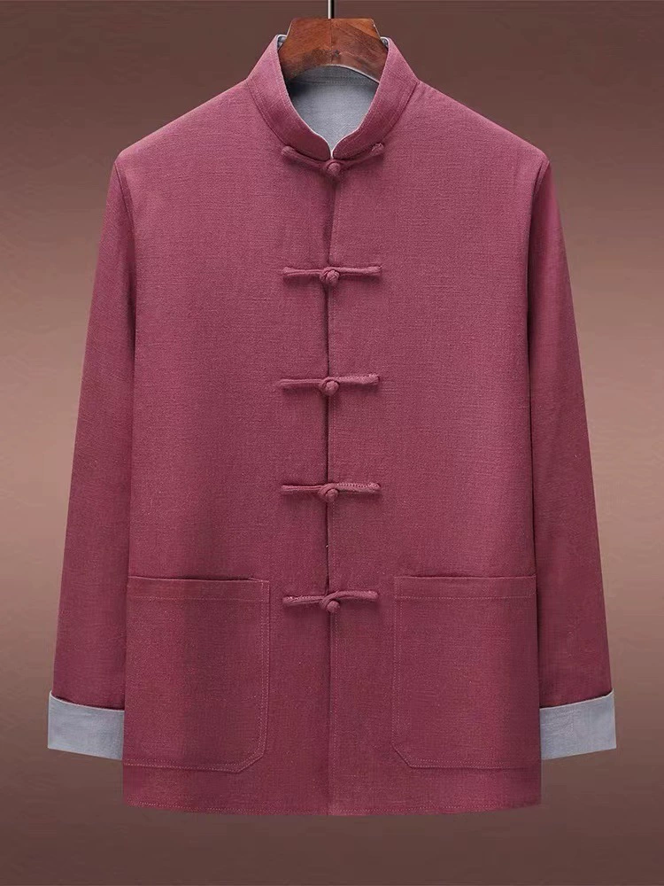 Элитная двусторонняя куртка, Hanfu, китайский стиль, для среднего возраста