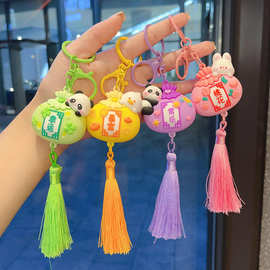创意国潮福袋美好祈福钥匙扣卡通动物挂件情侣车载挂饰小礼品
