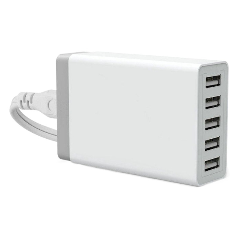 Cargador multipuerto de 40W 50W, exclusivo para el mercado internacional, con 5 puertos USB, adecuado para cargar tabletas y teléfonos móviles de Apple.