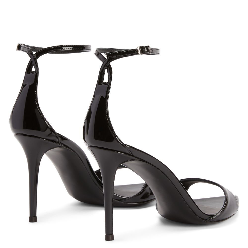 black high heel sandals