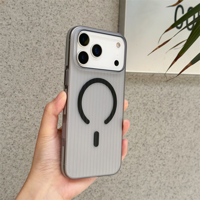 防滑瓦楞纹磁吸适用iPhone17promax手机壳苹果17Air肤感磨砂硬壳|undefined