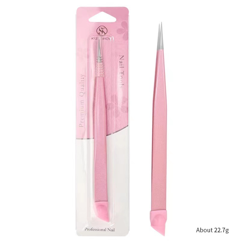 Pinzas multifuncionales de dos cabezas para uñas transfronterizas, abrazaderas de diamantes, barras de presión de silicona, pegatinas de uñas, herramientas de uñas