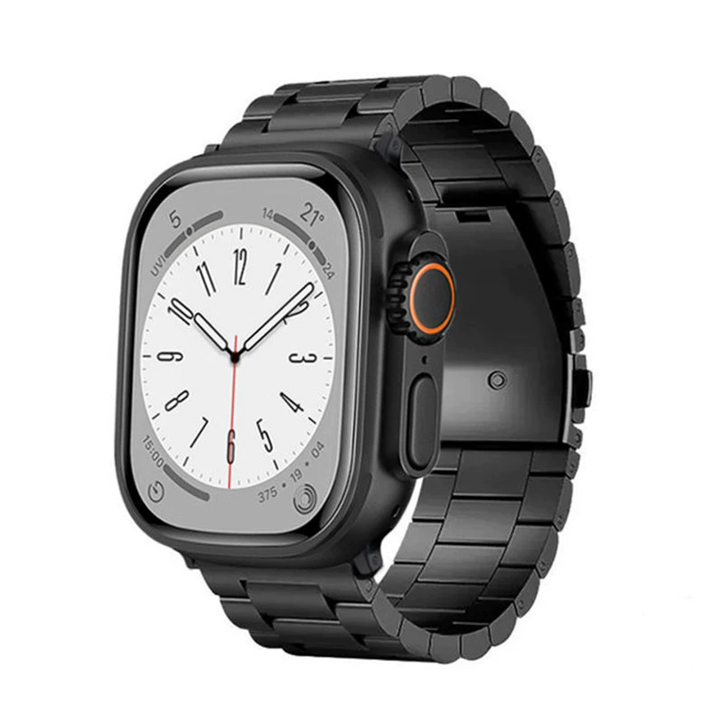 Подходит для Apple iWatch 1-8 поколений, серия Ultra, складной титановый ремешок с тремя звеньями
