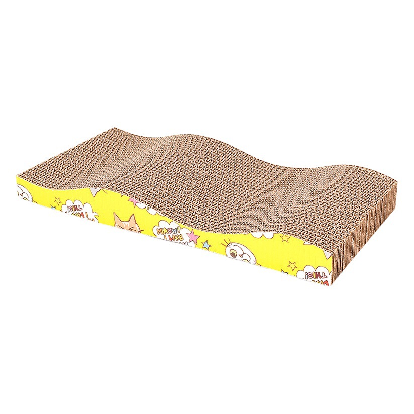 Rascador para gatos personalizable, juguete para gatitos, afilador de garras para mascotas, papel corrugado resistente al desgaste, en forma de onda, venta al por mayor de fábrica