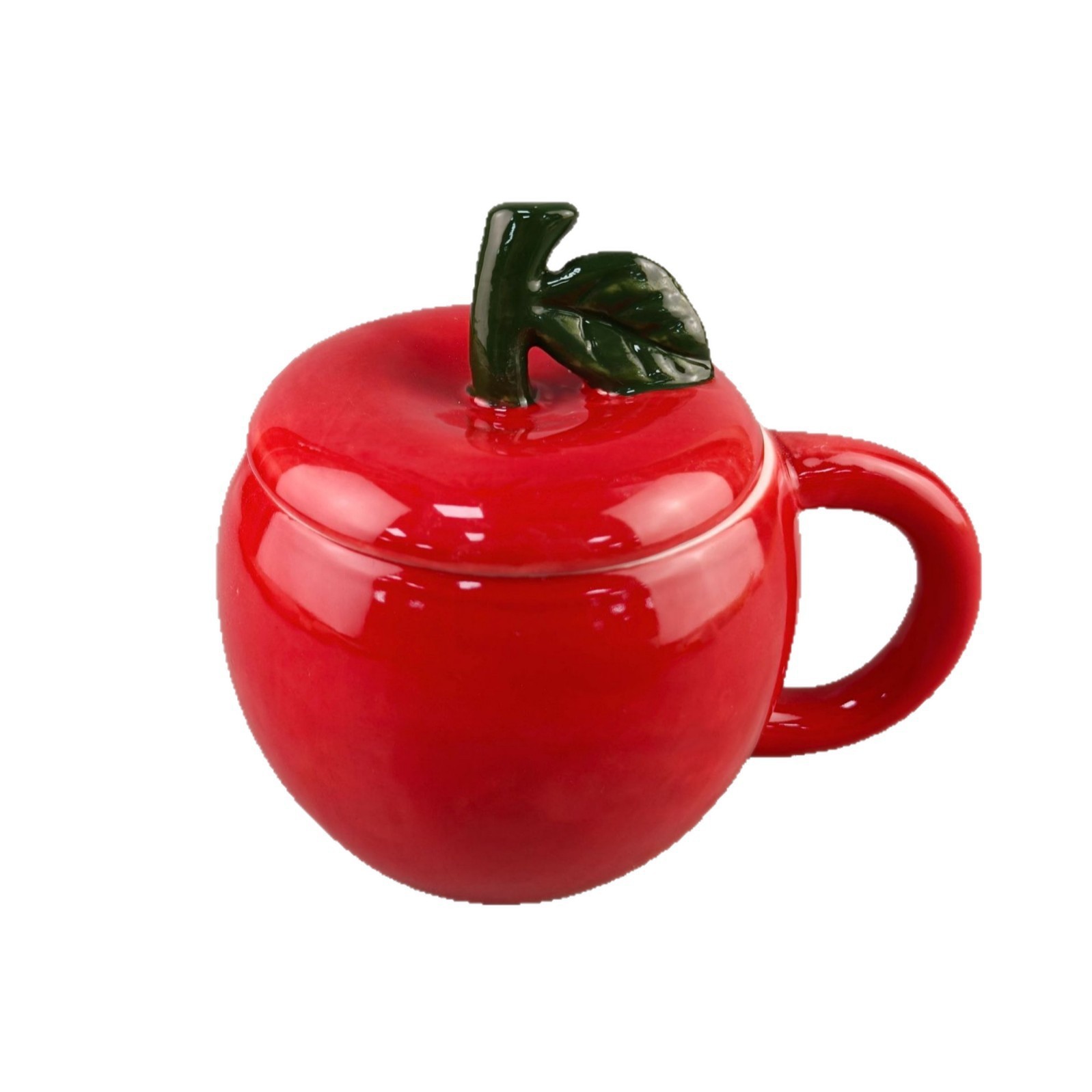 Taza de cerámica de manzana creativa taza de frutas casera encantadora con taza de agua con tapa de alta calidad regalo de Navidad