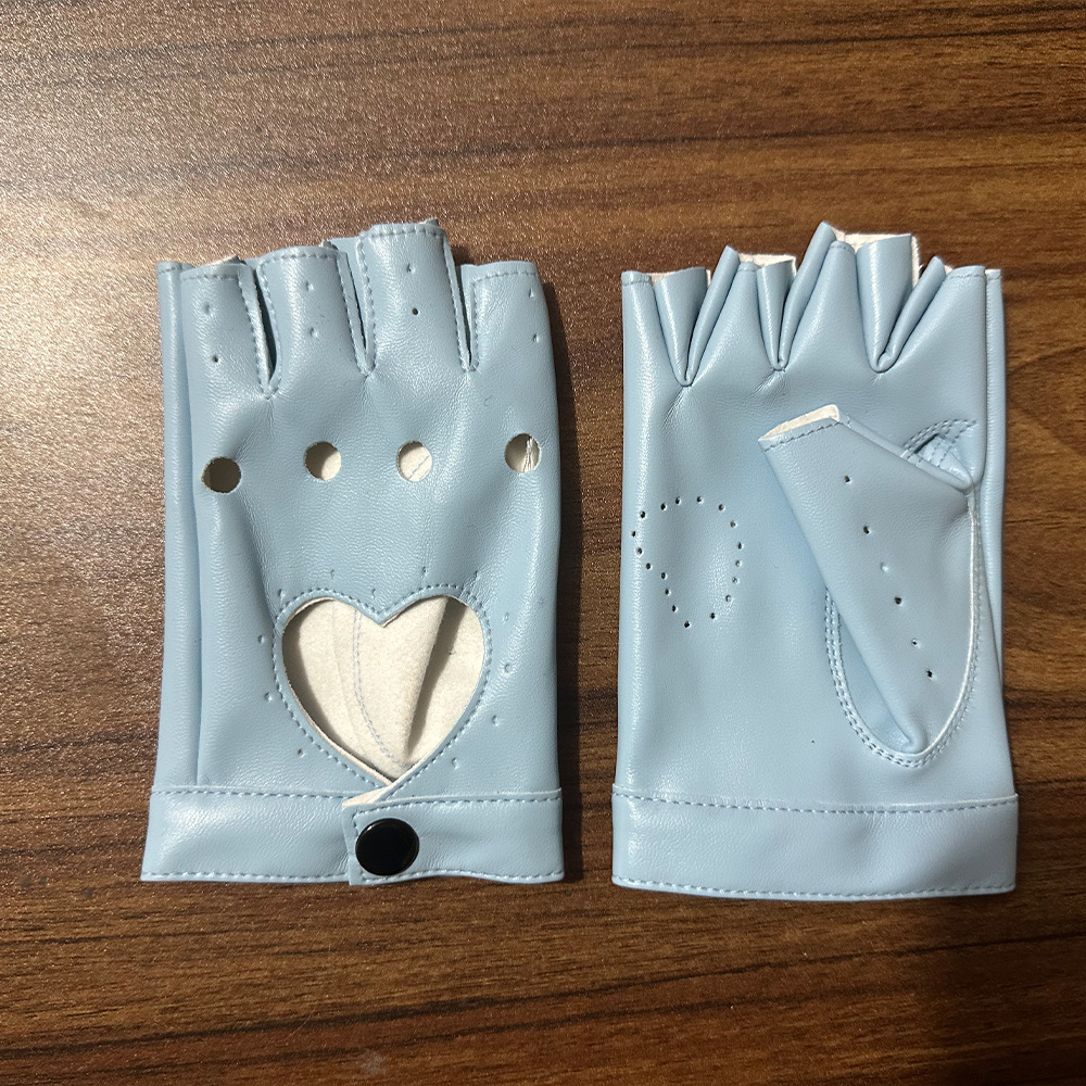 Guantes de baile de las mujeres hip hop punk etapa rendimiento trueno medio dedo guantes discoteca fotografía pu cuero baile guantes image 16