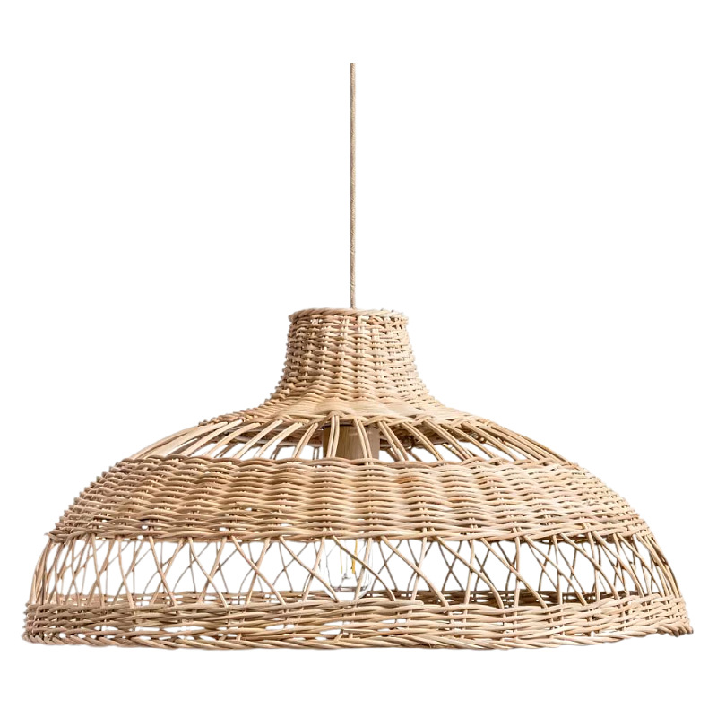 Estilo nórdico cama y desayuno pastoral creativo ratán araña hotel restaurante té retro hecho a mano ratán pantalla LED Luz