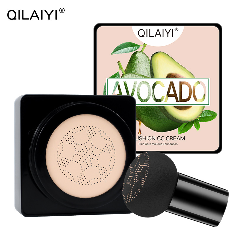 QILAIYI-3102牛油果鱷梨蘑菇氣墊粉底保濕遮瑕自然裸妝跨境專供
