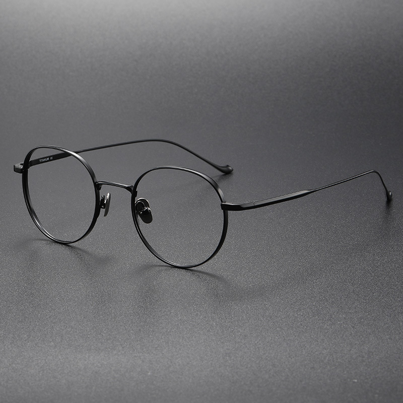 新型メガネ増同金永CHORD-C小紅本レトロ円形純チタン日系手作りメガネフレーム
