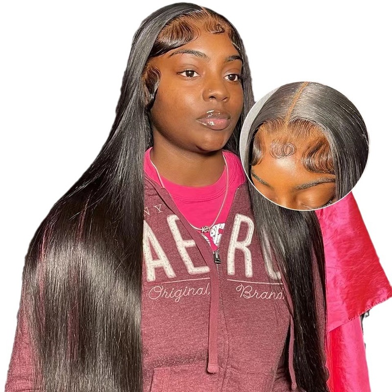 アマゾンの人気は13*4前のレースの長いストレートかつらの頭のカバーのhuman hair wigの現物は代行します。|undefined