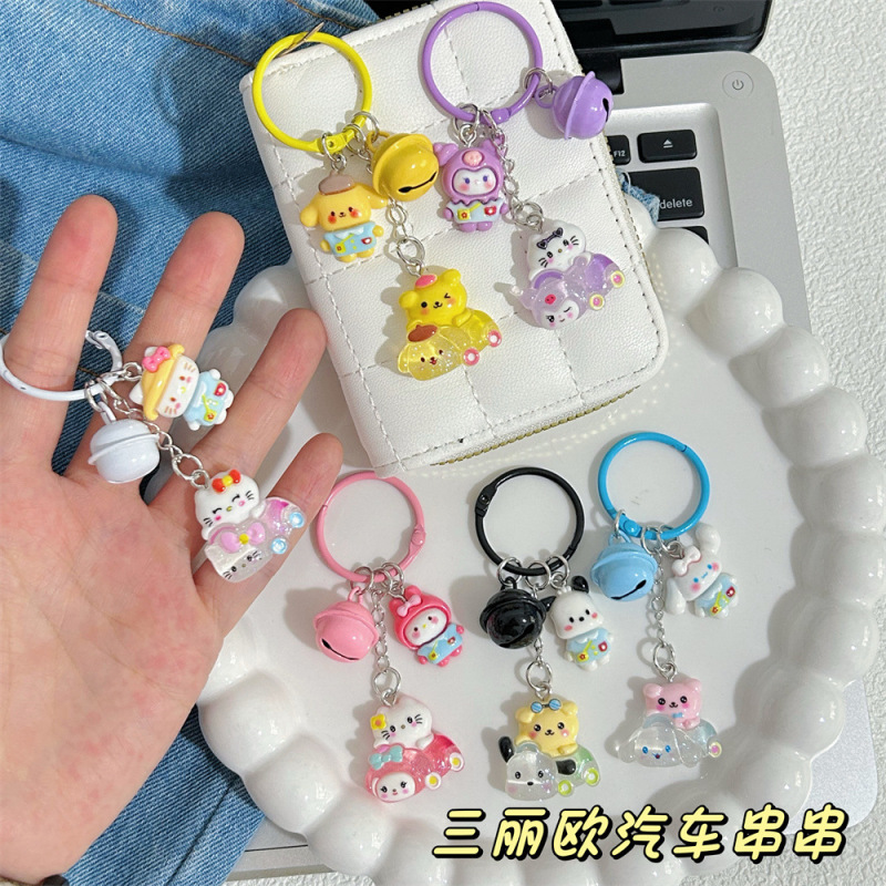 Original Cute Cartoon Sanrio Keychain Ins Sweet Personality Gift Pendant Student Schoolbag Bell Hanging Ornaments Original Cute Cartoon Sanrio Keychain Ins Sweet Personality Gift Pendant Student Schoolbag Bell Hanging Ornaments