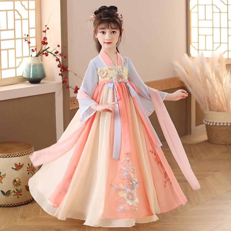 Girls' Hanfu Super Fairy Chinese Style Children's Spring and Autumn Traditional Dress Little Girl's Dress Tang Suit 2026 Spring/Summer Season