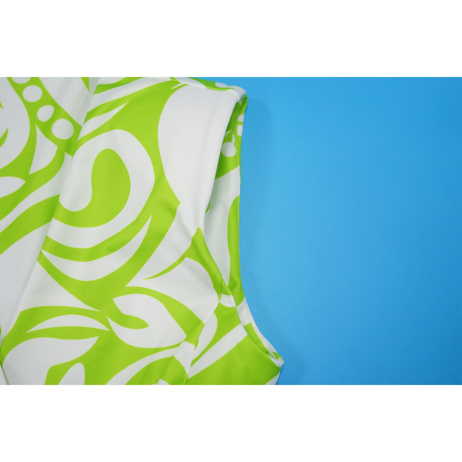 Ensemble blazer sans manches et short imprimé géométrique femme_voghion.com