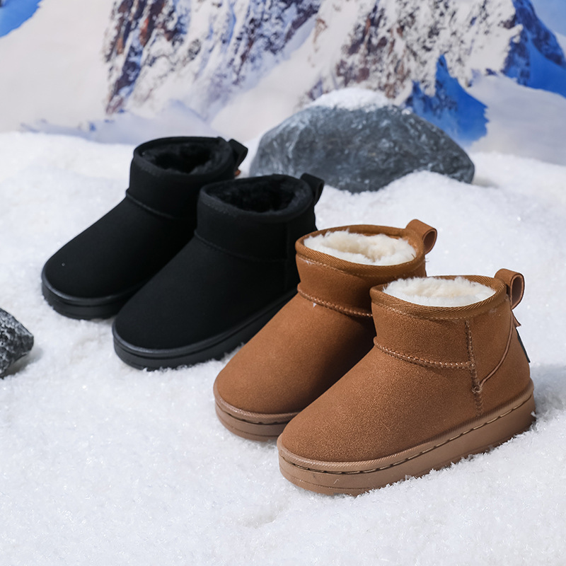 Winter New Thickened Plus Velvet Warm Snow Boots Outdoor Non-Slip Fashion Cotton Boots Boys and Girls Snow Boots