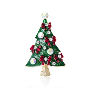 European and American Creative Alloy Enamel Christmas Tree Brooch Fashion All-match Women's Clothing Corsage Jewelry Pin