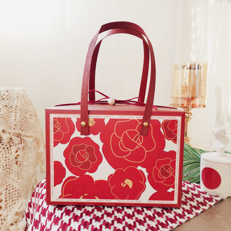 喜庆小香风山茶花网红1瓶装2瓶装180ml蜂蜜鲜炖燕窝秋梨膏手提盒