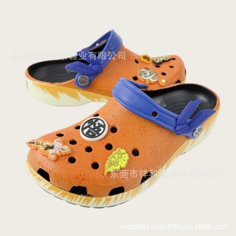 Dongdong zapatos cr0s nuevos Goku dibujos animados conjuntos cómodos cabeza de bolsa antideslizante zapatillas transpirables fábrica al por mayor