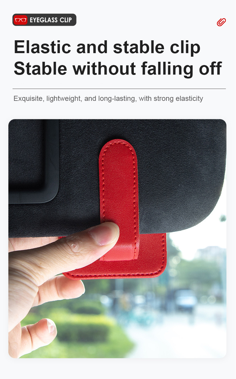 Car-Mounted Multifunctional Glasses and Ticket Holder, Practical High-End Round Eyeglass Clip, Multifunctional Accessory, Stylish