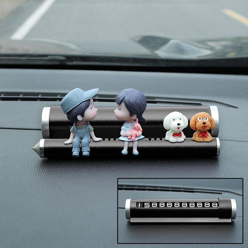 Matrículas de estacionamiento temporal de automóviles, decoraciones interiores de automóviles, personalidad linda, suministros creativos para automóviles, placas de teléfono de automóviles móviles
