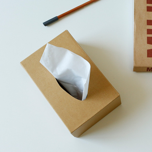 Leather-colored paper tissue box pen holder study living room coffee table home creative simple desktop miscellaneous storage box