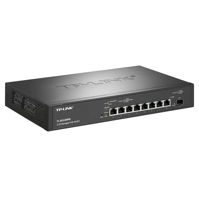 TP-LINK TL-SE2109PB 8-портовый 2.5G высокомощный PoE-коммутатор с облачным управлением, 10D SFP+ оптический порт
