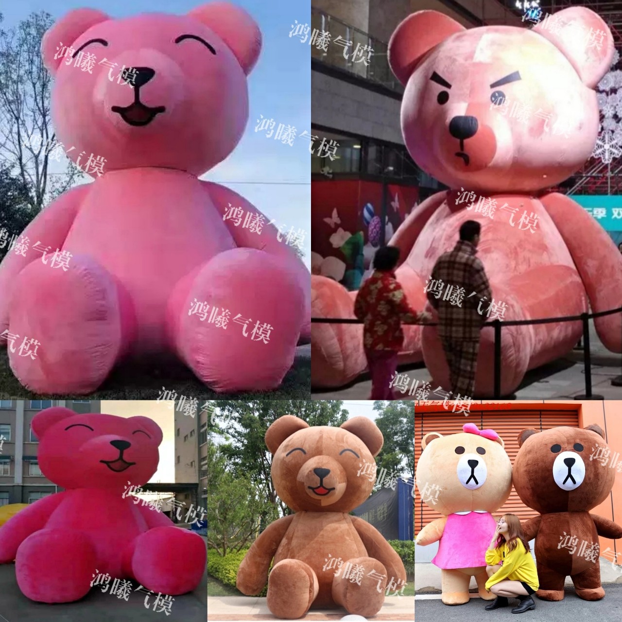 充气小熊6米高主题毛绒卡通气模 动画商场吸引人气美陈艺术节装饰