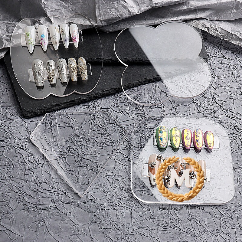 Ins Style Simple Transparent Acrylic Manicure Palette Nail Polish Display Board Color Card Board Photo Props Tool