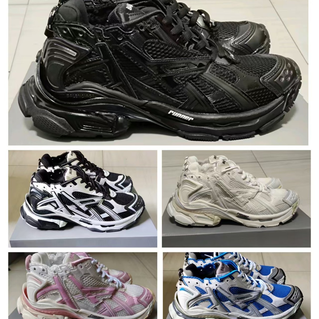 Cross-Border High-Quality Paris Seventh-Generation Runner7.0 Men's and Women's Dad Shoes Ins Height-Increasing Vintage Versatile Casual Sneakers