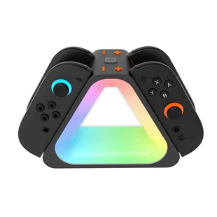 Зарядное устройство Switch2 с маленькой ручкой «четыре в одном» и подсветкой RGB Joycon, подставка для зарядки с левой и правой ручкой HBS-2801