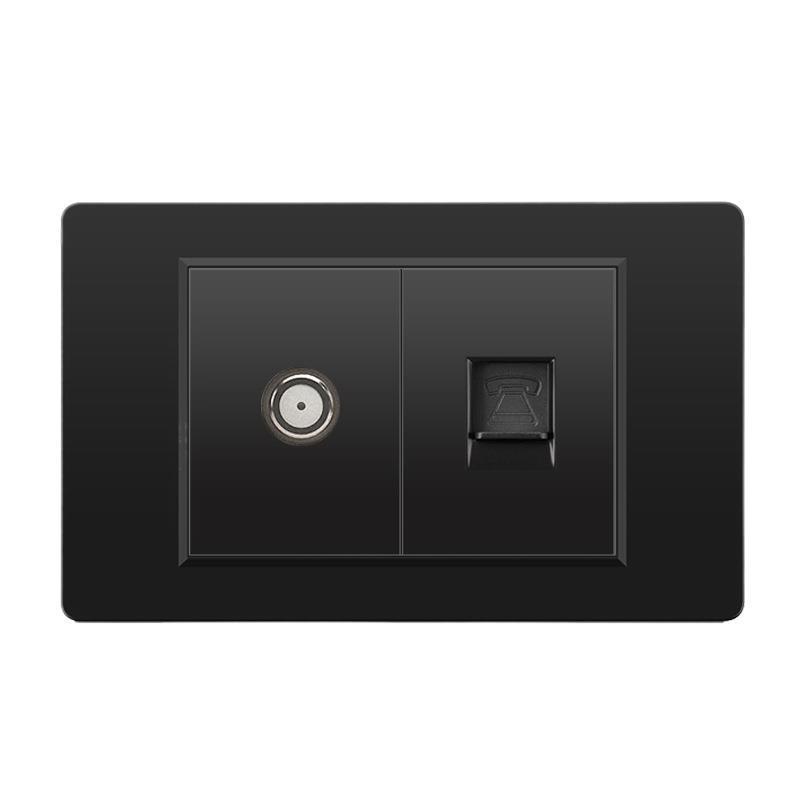外国貿易スイッチソケット黒 PC パネル壁東南アジアタイ 6 穴台湾ソケット 20Wtype-c|undefined