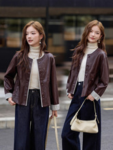 海宁皮衣女绵羊皮短款外套2025秋冬新款爆款小个子夹克机车服上衣