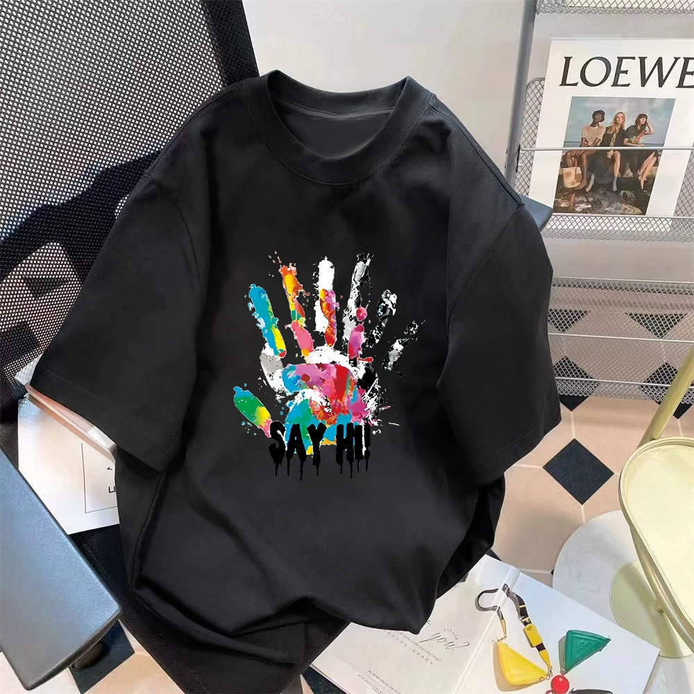 Retro Trend T‑shirt, Oversize Printed Tee, цвета белый/черный, размеры M–5XL